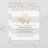 Invitation Oh Boy Parties scintillant Confetti Baby shower In (Devant / Derrière)