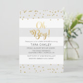 Invitation Oh Boy Parties scintillant Confetti Baby shower In (Debout devant)