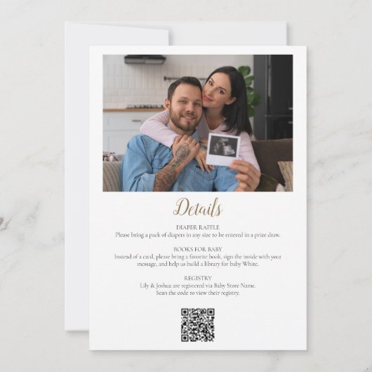 Invitation Oh Boy Pine Tree Forest Baby shower Photo QR Code (Dos)
