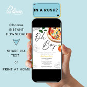 Invitation Oh Boy Pizza Pacificateurs Baby shower italien