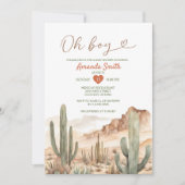 Invitation Oh Boy Rustic Desert Succulent Cactus Baby shower (Devant)