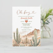 Invitation Oh Boy Rustic Desert Succulent Cactus Baby shower (Debout devant)