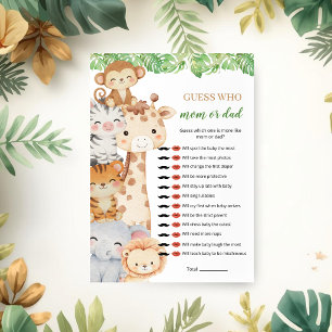 Invitation Oh Boy ! Safari Baby Shower Devinez qui ? Maman