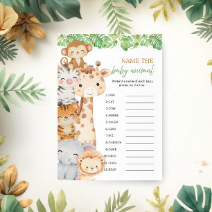 Invitation Oh Boy ! Safari Baby Shower Nommez le bébé anima