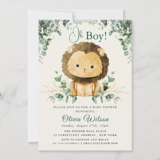 Invitation “Oh Boy!” Safari de verdure (Devant)