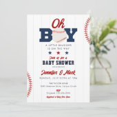 Invitation Oh Boy Slugger Baseball All In One Baby Shower (Debout devant)