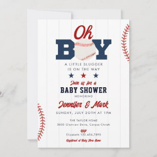 Invitation Oh Boy Slugger Baseball Tout en Un Baby Shower