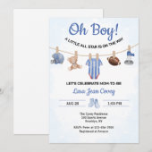 Invitation Oh Boy Sports Baby Shower (Devant / Derrière)