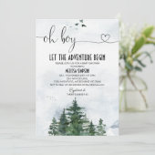 Invitation Oh Boy Wilderness Baby shower de calligraphie card (Debout devant)