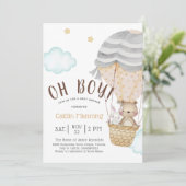 Invitation Oh Boy Woodland Teddy Bear Baby shower (Debout devant)
