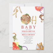 Invitation OH Burgers pour bébés et Baby shower de discussion (Devant)