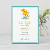 Invitation Oh canard, c’est un bébé ! Beau Baby shower (Debout devant)