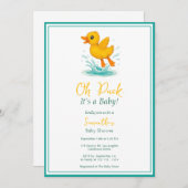 Invitation Oh canard, c’est un bébé ! Beau Baby shower (Devant / Derrière)