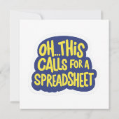 Invitation Oh Cela Demande Un Tableur (Dos)