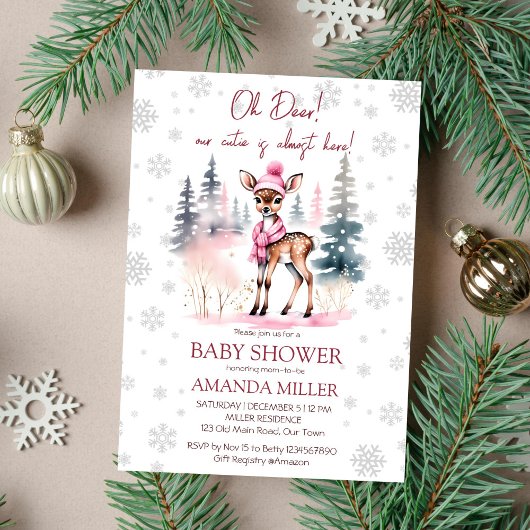 Invitation Oh cerer fille d'hiver baby shower modèle