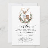 Invitation Oh cerf arc hiver Noël bébé garçon douche (Devant)