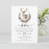 Invitation Oh cerf arc hiver Noël bébé garçon douche (Debout devant)