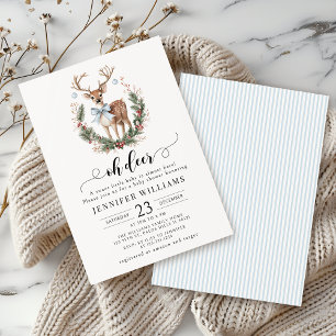 Invitation Oh cerf arc hiver Noël bébé garçon shower