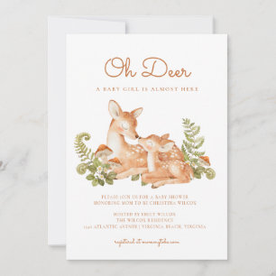 Invitation Oh Cerf Forêt Boisée Baby Shower
