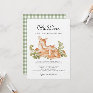Invitation Oh Cerf Forêt Boisée Baby Shower