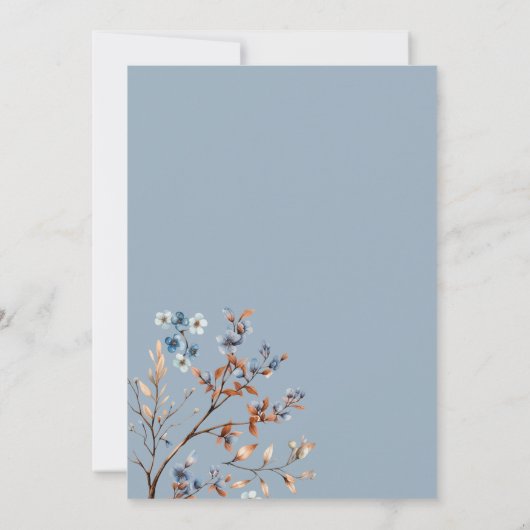 Invitation Oh cerf mignon forêt fleurons rustiques baby showe (Dos)