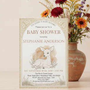Invitation Oh Cerf Un Bébé Est Ici Fawn Shower