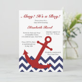 Invitation Oh ! C'est un garçon ! Baby shower nautique de (Debout devant)