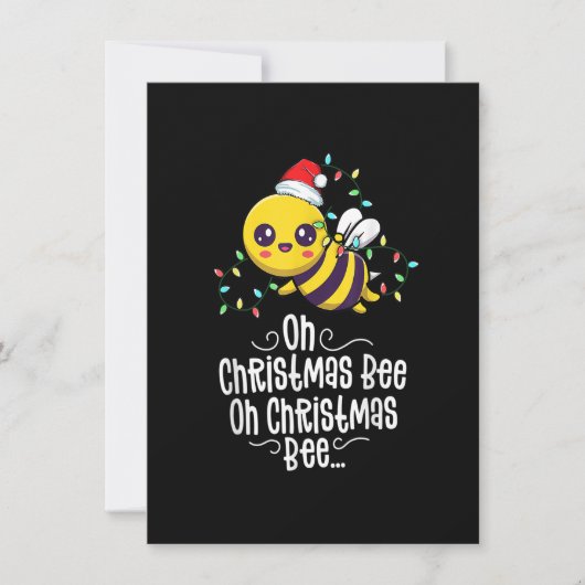 Invitation Oh Christmas Bee Xmas Family Holidays Kawaii Mom C (Devant)