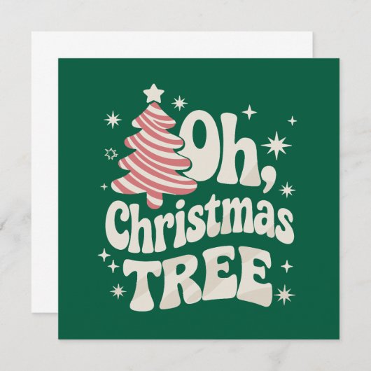 Invitation Oh Christmas Tree Light Joyeux Noël Noël Noël Noël (Devant / Derrière)