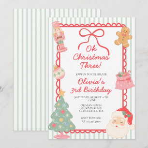 Invitation Oh Christmas Trois 3e anniversaire
