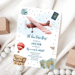 Invitation Oh Comme le Temps Passe Pilote Avion Anniversaire