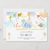 Invitation Oh comment le temps vole aquarelle cerf-volant ann (Devant)