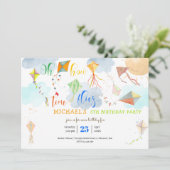 Invitation Oh comment le temps vole aquarelle cerf-volant ann (Debout devant)