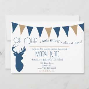 Invitation Oh Deer a Little Buck baby shower