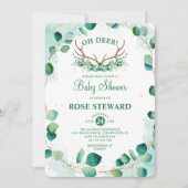 Invitation Oh Deer Antlers Verdure Eucalyptus Boho (Devant)