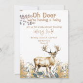 Invitation Oh Deer Baby Boy Douche (Devant)