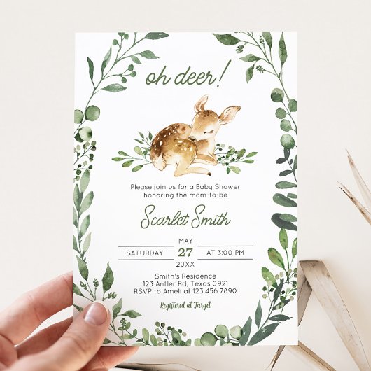 Invitation Oh Deer Baby shower