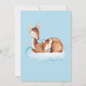 Invitation Oh Deer Baby shower Aquarelle Bleu Cloud (Dos)