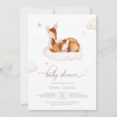 Invitation Oh Deer Baby shower d'aquarelle neutre pour le gen (Devant)