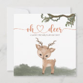 Invitation Oh Deer baby shower forestier neutre pour le genre (Devant)