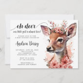 Invitation Oh Deer Baby shower Girl (Devant)