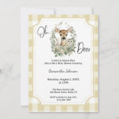 Invitation Oh Deer Baby Shower • Thème Neutre en Forêt (Devant)