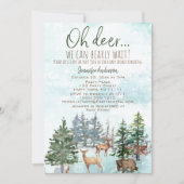 Invitation Oh Deer Bearly Wait Forest Boy Country Baby shower (Devant)