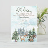 Invitation Oh Deer Bearly Wait Forest Boy Country Baby shower (Debout devant)
