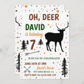 Invitation Oh Deer Chasse Garçon Anniversaire (Devant / Derrière)