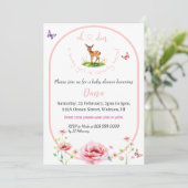 Invitation Oh Deer elle est presque là baby shower (Debout devant)