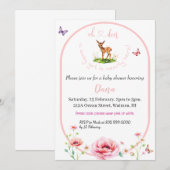 Invitation Oh Deer elle est presque là baby shower (Devant / Derrière)