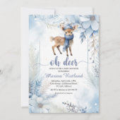 Invitation Oh Deer Hiver Baby shower Élégant (Devant)