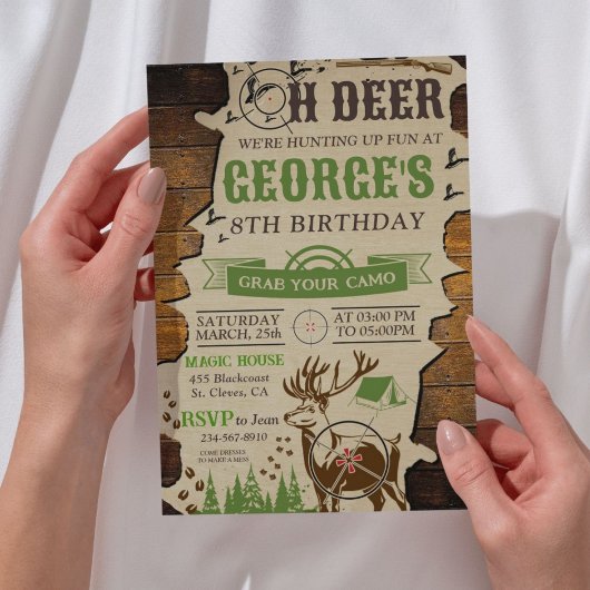 Invitation Oh Deer Hunter fête d'anniversaire