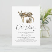 Invitation Oh Deer Maman & Fawn Blue Boy Baby shower (Debout devant)